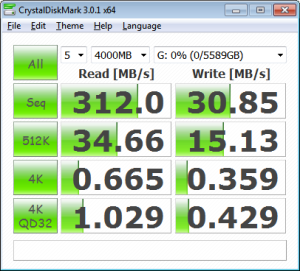 RAID 5 with 3 drives, Ready.